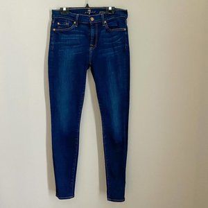 7 for all Mankind Gwenevere Skinny Jeans Dark Wash Mid Rise Like New Size 29